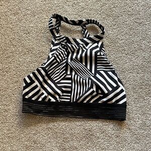 Victoria's Secret Black and White Striped Halter Top